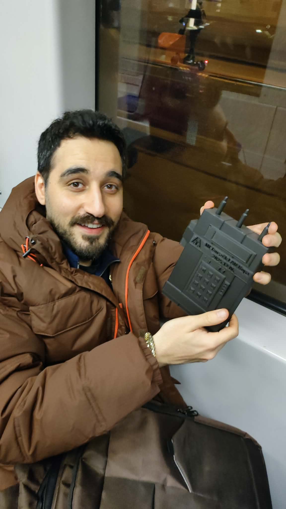 The custom 3D printed CS bomb trophy