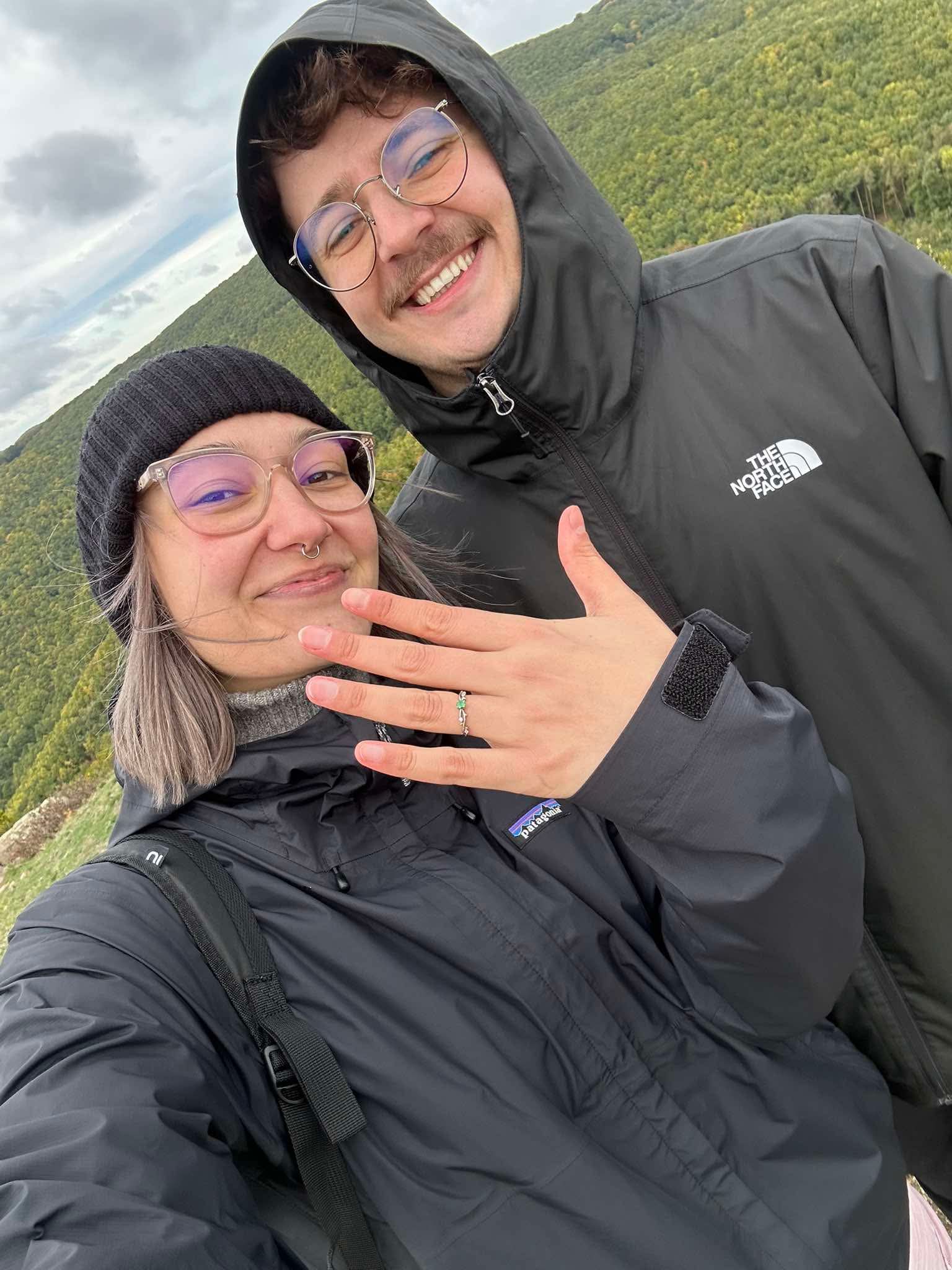 Us together after the proposal